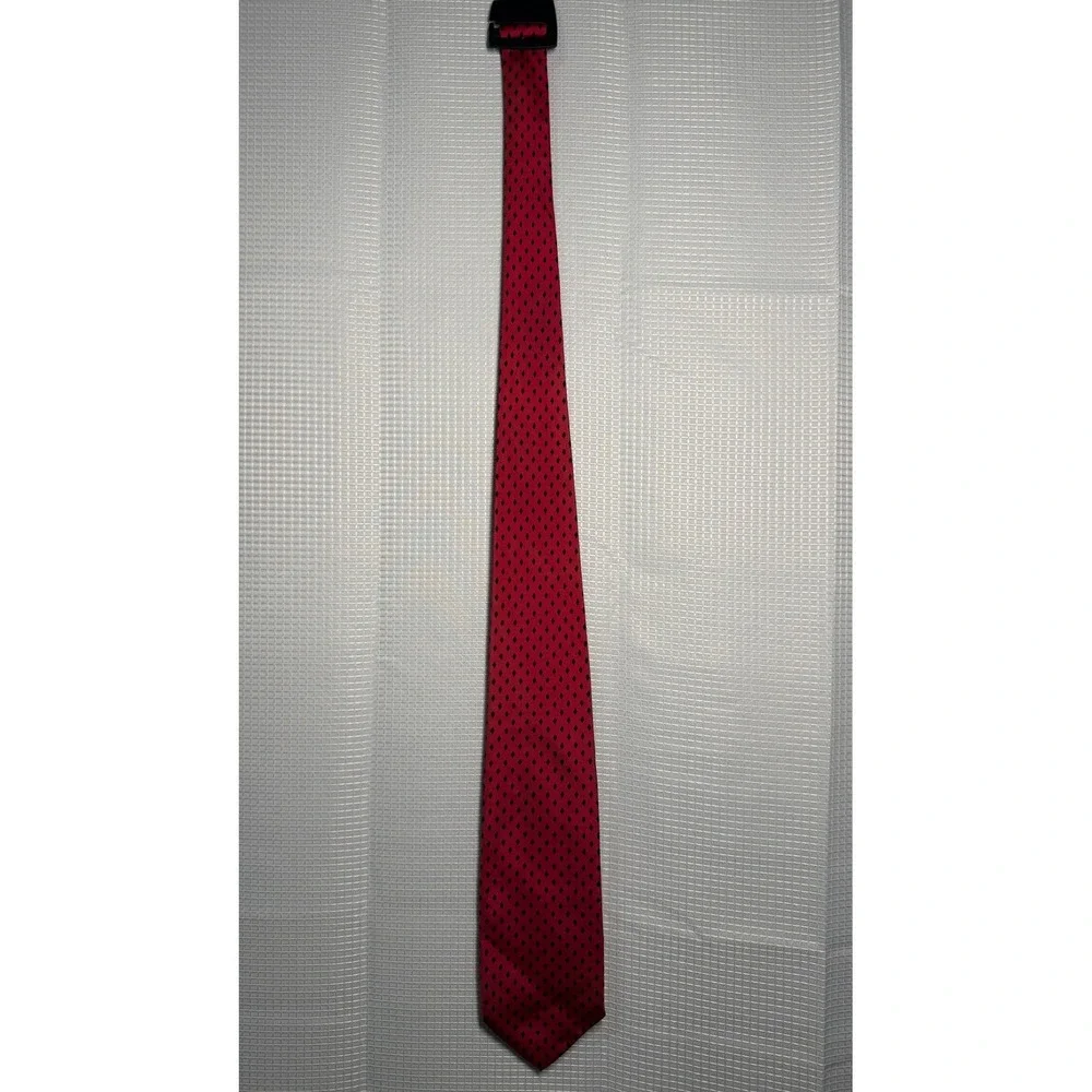Robert Talbott Hand Sewn Silk Tie Red Black Diamond Pattern Necktie‎